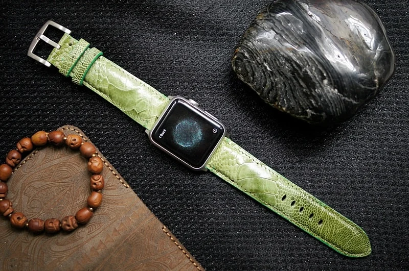 handgefertigt Straußenbein Uhrenarmband 6 incl. Lugs Adapter + Schließe für Apple Watch (oder Apple Watch Sport) 42mm oder 38mm – Bild 6